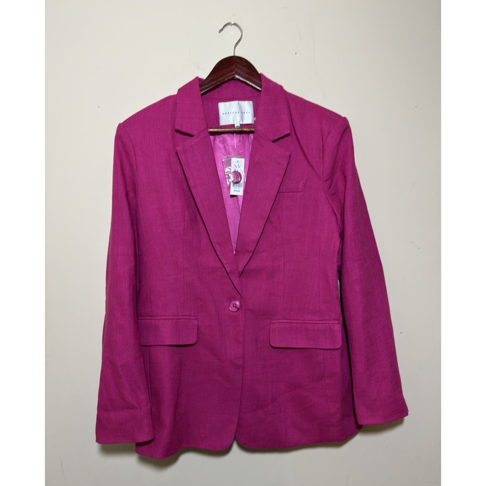Endless Rose NY & Company Linen Cotton Hot Pink Blazer NWT Size Medium
